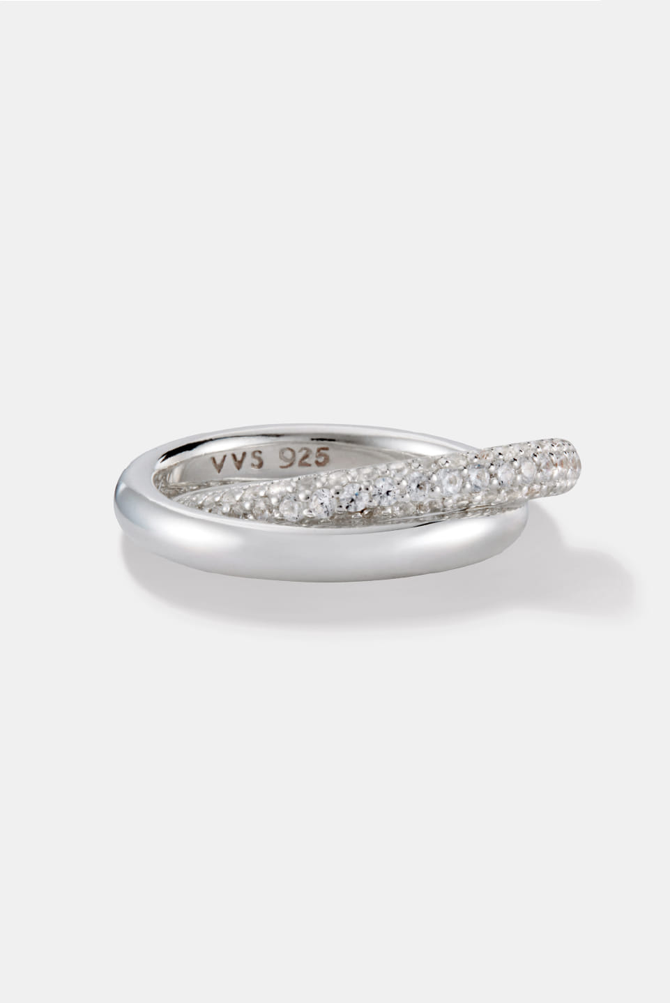 Pave Cubic Cross Ring in Silver