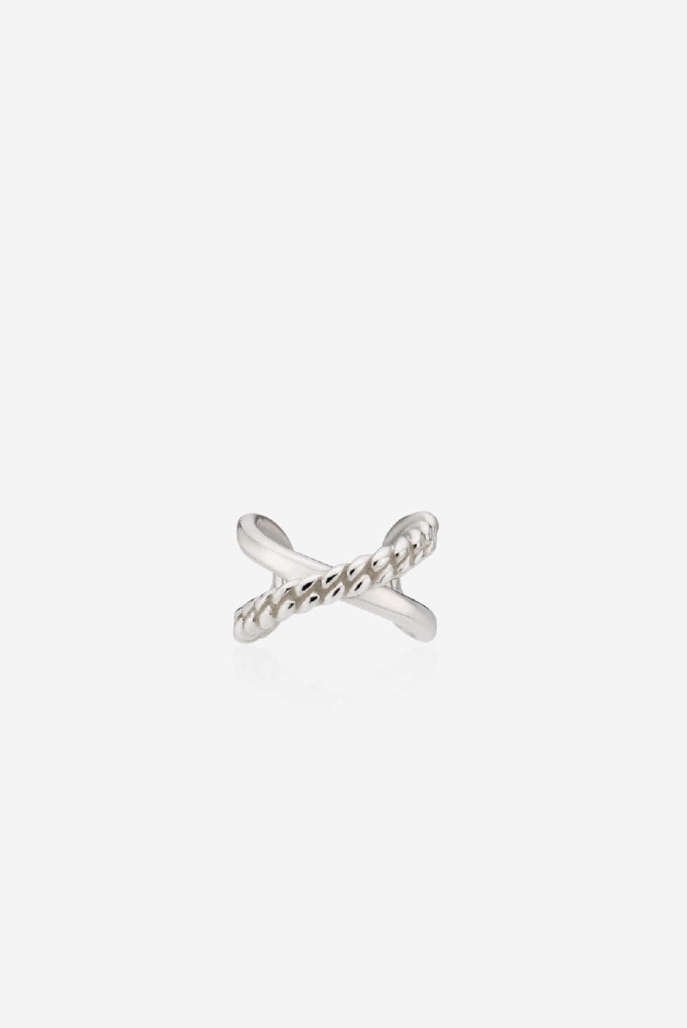 X Knot Chain Ear cuff in Silver