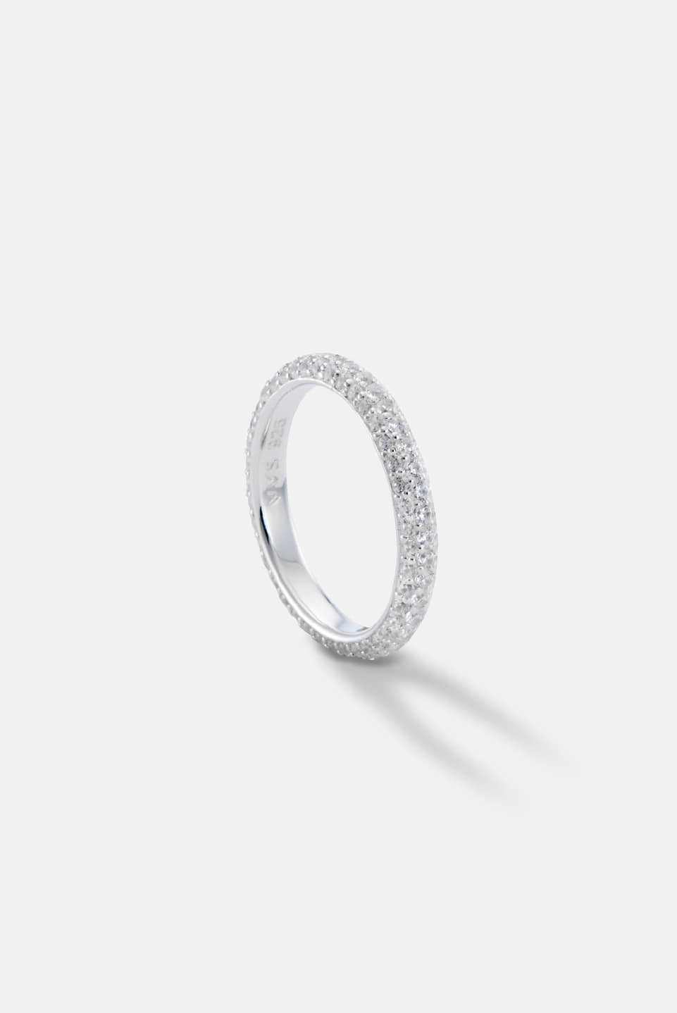 Pave Cubic Slide Ring in Silver