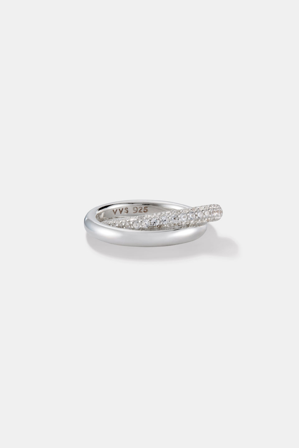 Pave Cubic Cross Ring in Silver